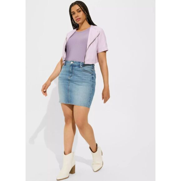 torrid Dresses & Skirts - Torrid Skirt 18 Women's Mini Vintage Stretch Denim Jean American Americana